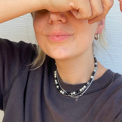 MINI ONYX & DALMATINER JASPIS NECKLACE für Stärke, Balance & Vertrauen