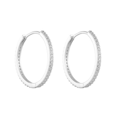 BIG GLITTER HOOPS - 925er Sterling-Silber