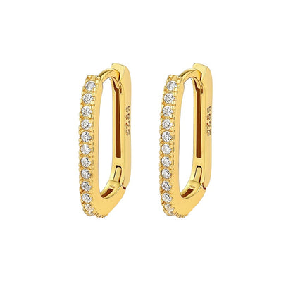 OVAL GLITTER HOOPS - 925er Sterling-Silber