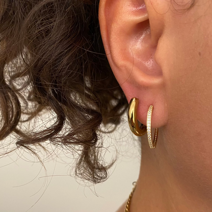 BIG GLITTER HOOPS - 925er Sterling-Silber